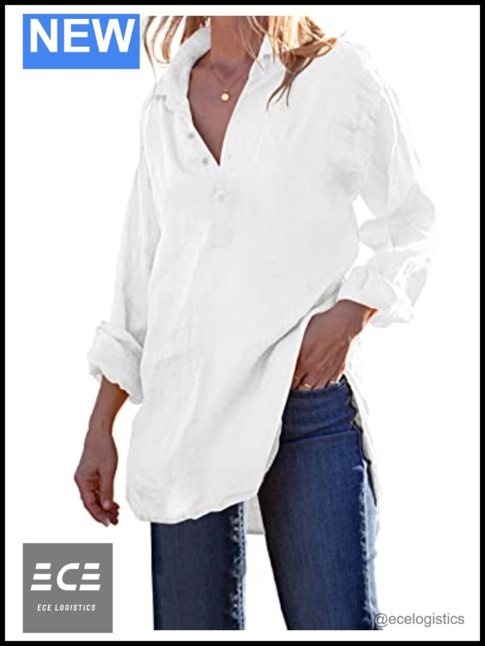 Oversized Cotton Linen Button Down Shirt Long Sleeve Tunic Blouse
